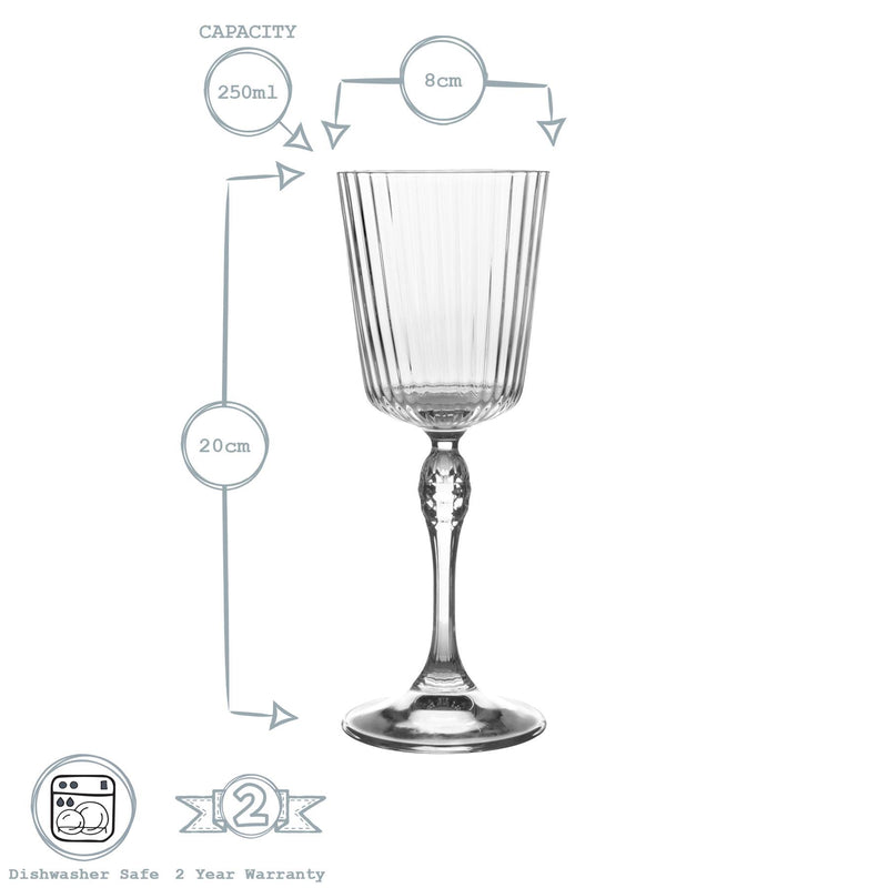 250ml America '20s Cocktail Glasses - Pack of Six - By Bormioli Rocco