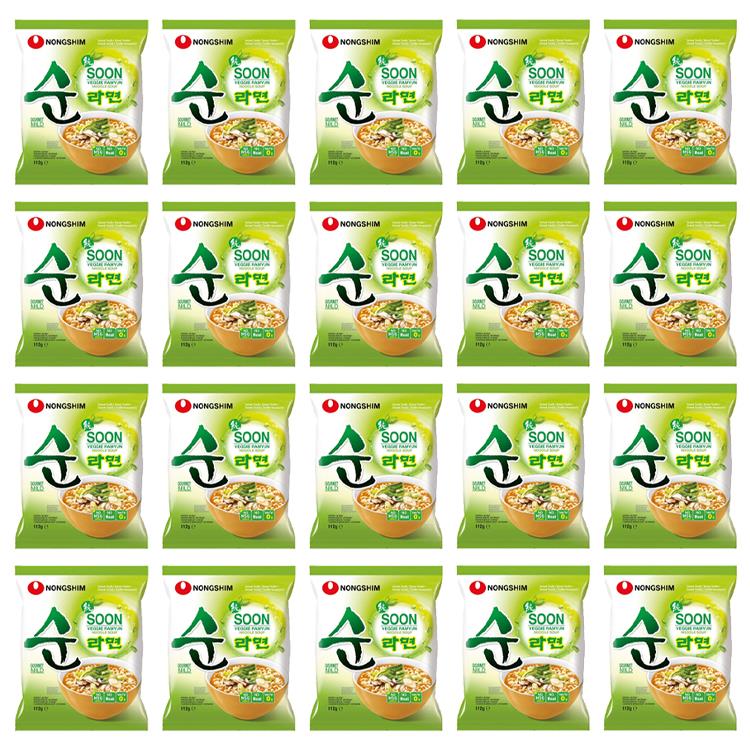 Soon Veggie 112g Instant Noodles - Pack of 20 - By Nongshim