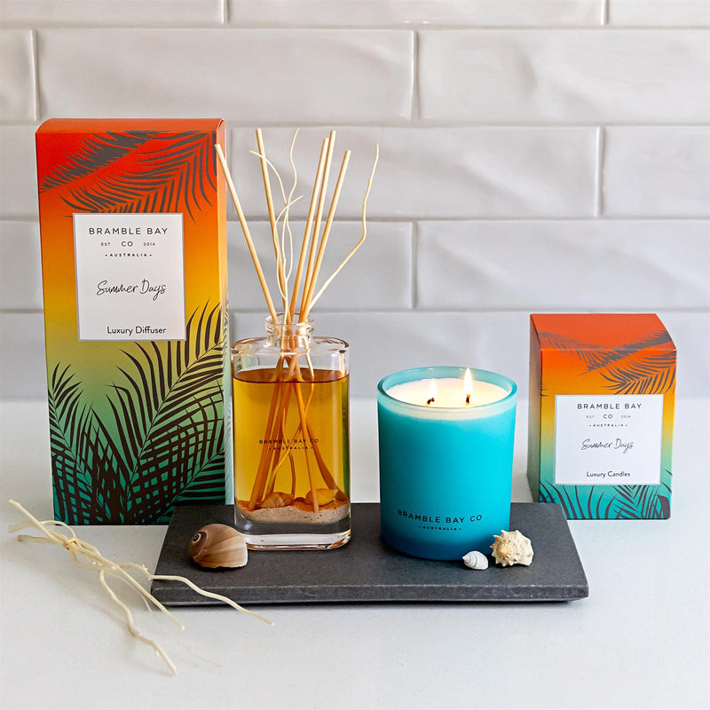300g Double Wick Summer Days Oceania Soy Wax Scented Candle - By Bramble Bay