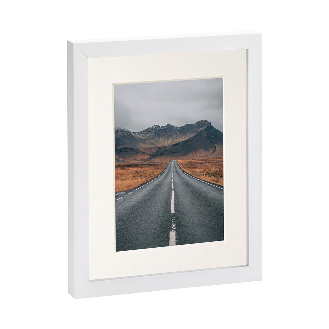White 8" x 10" Photo Frame with Ivory 5" x 7" Mount