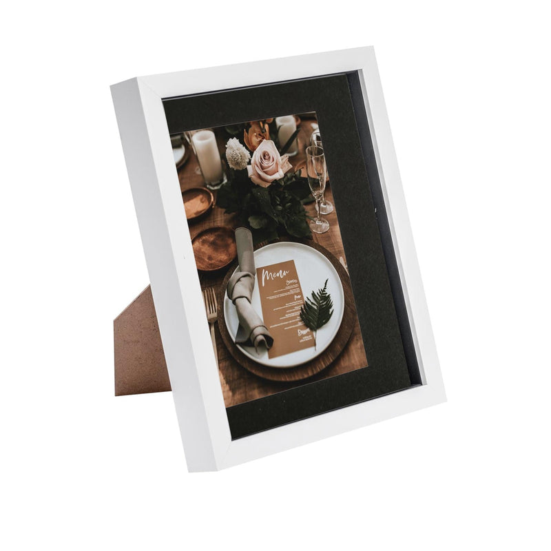 8" x 10" White 3D Box Photo Frame - with 5" x 7" Mount - By Nicola Spring