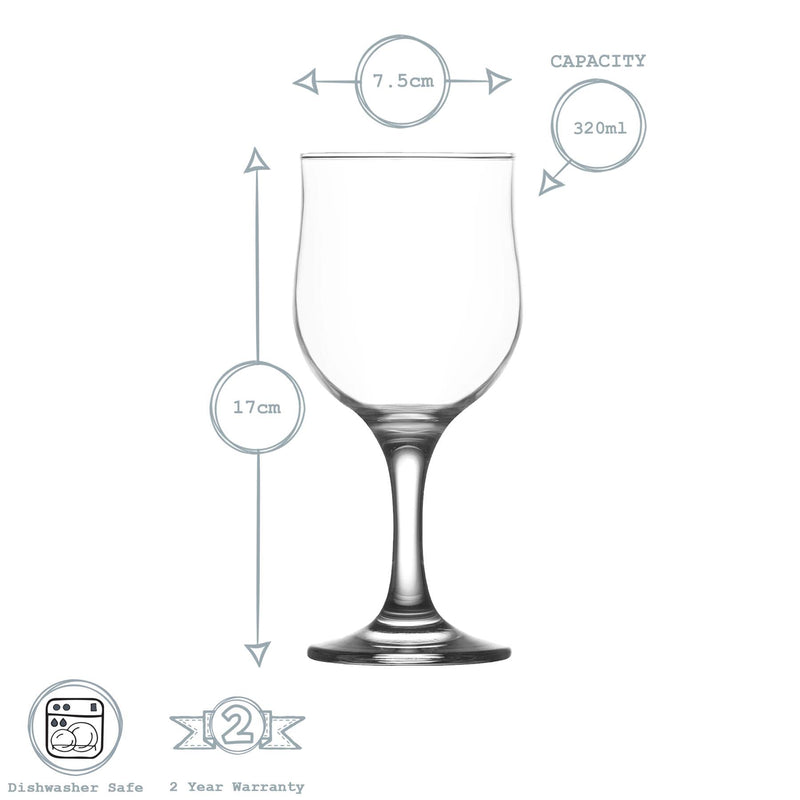 320ml Nevakar Wine Glasses - Pack of Six - By LAV