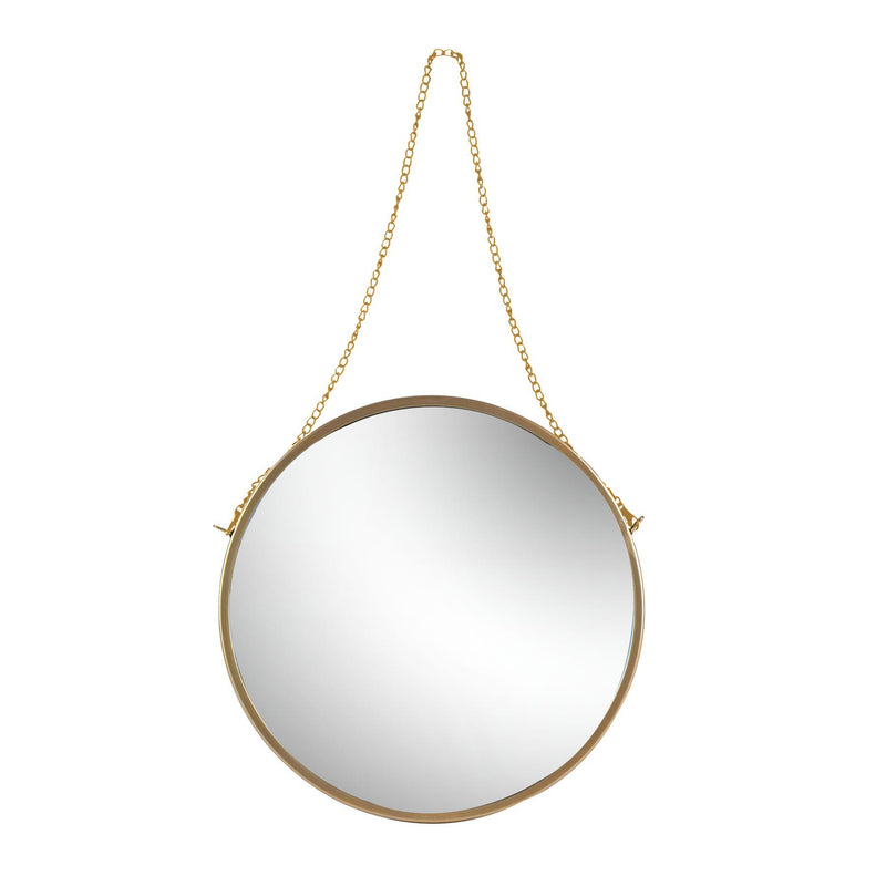 40cm Gold Round Metal Wall Mirror with Chain -  By Harbour Housewares