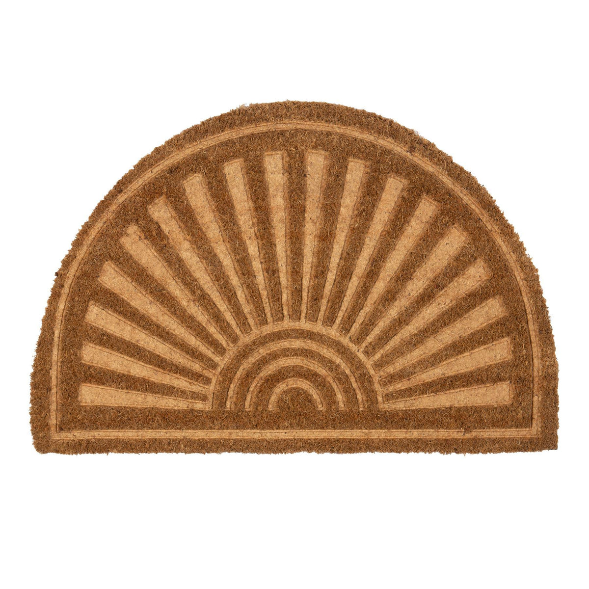 60cm x 40cm Embossed Coir Half Moon Door Mat