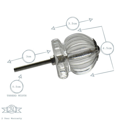 Button Glass Door Knob