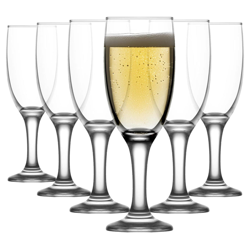 125ml Misket Glass Champagne Flutes - Pack of 6 - By LAV