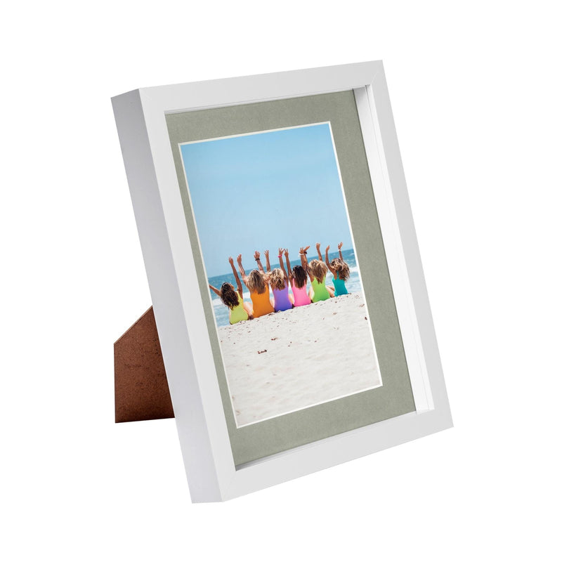 8" x 10" White 3D Box Photo Frame with 5" x 7" Mount - By Nicola Spring