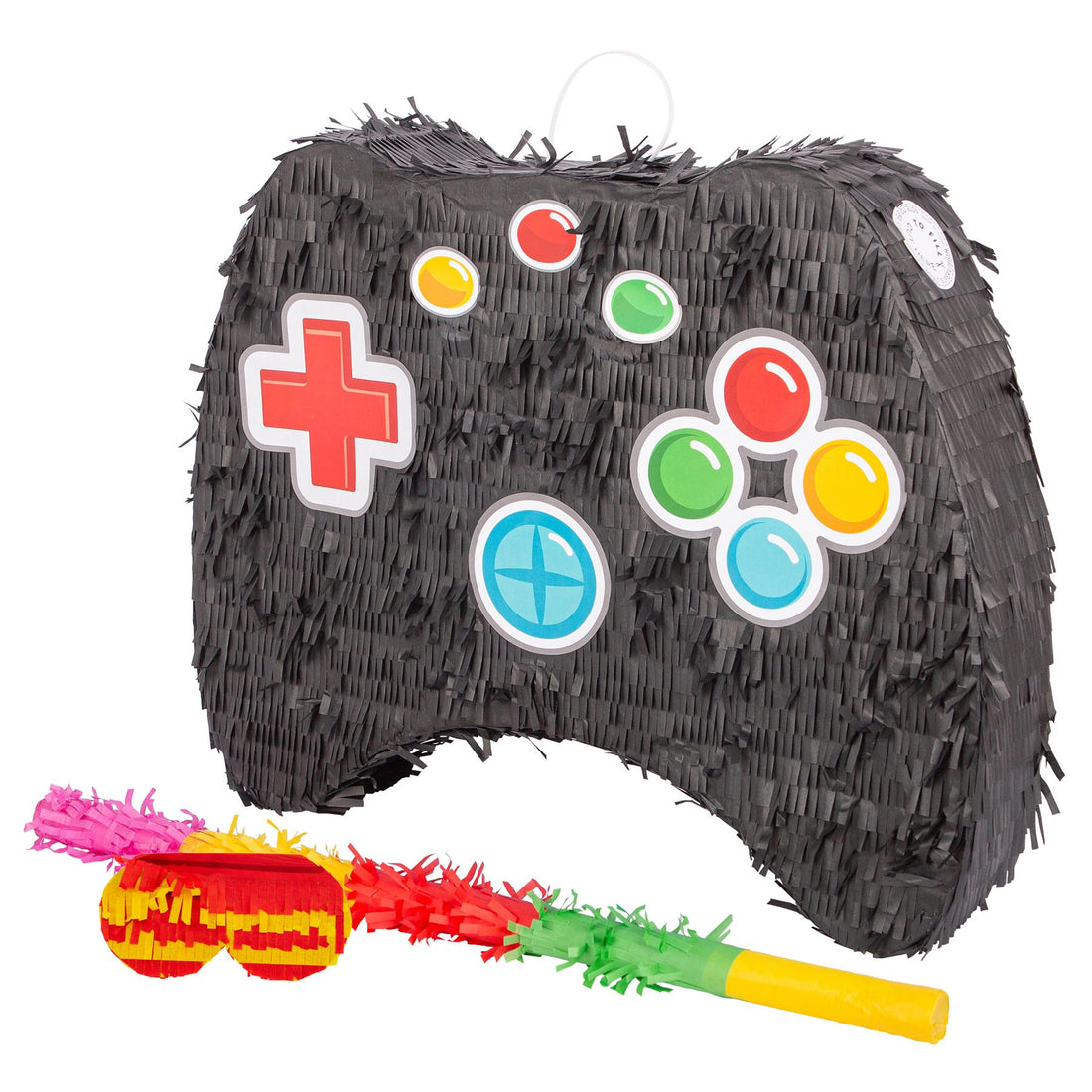 3-Piece Large Game Controller Pinata Set with Multicoloured Stick &amp; Blindfold