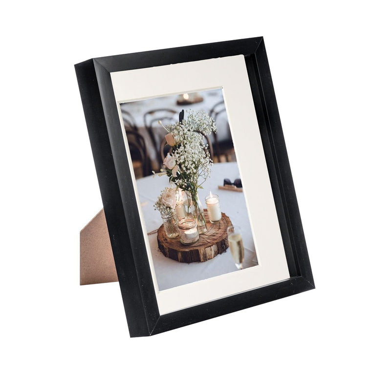 8" x 10" Black 3D Box Photo Frame - with 5" x 7" Mount - By Nicola Spring