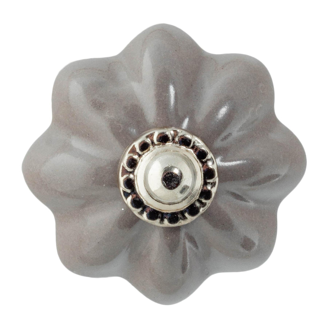 Grey 45mm Floral Ceramic Cabinet Knob