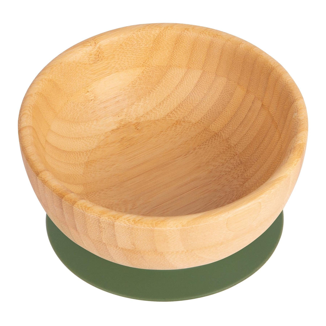 Bamboo Bowl with Olive Suction Base