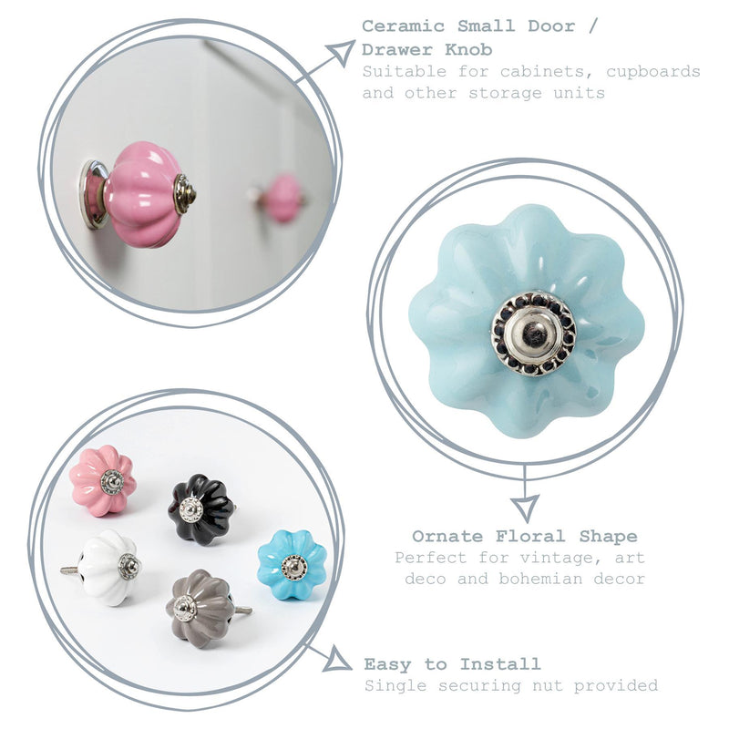 Floral Ceramic Cabinet Knob - By Nicola Spring
