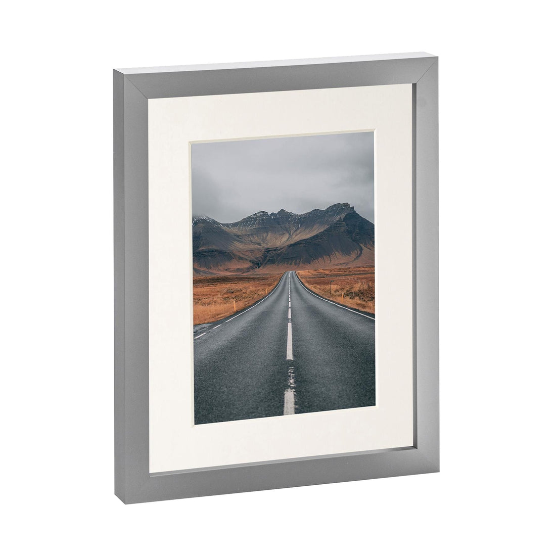 Grey 8" x 10" Photo Frame with Ivory 5" x 7" Mount