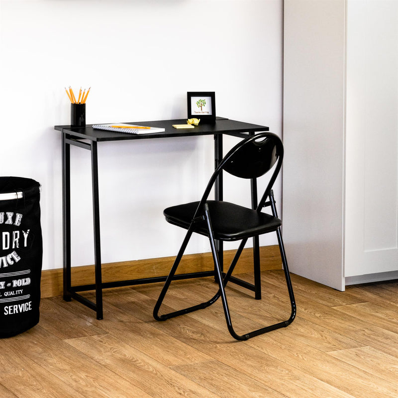 Deluxe Folding Wooden Desk & Chair Set - By Harbour Housewares