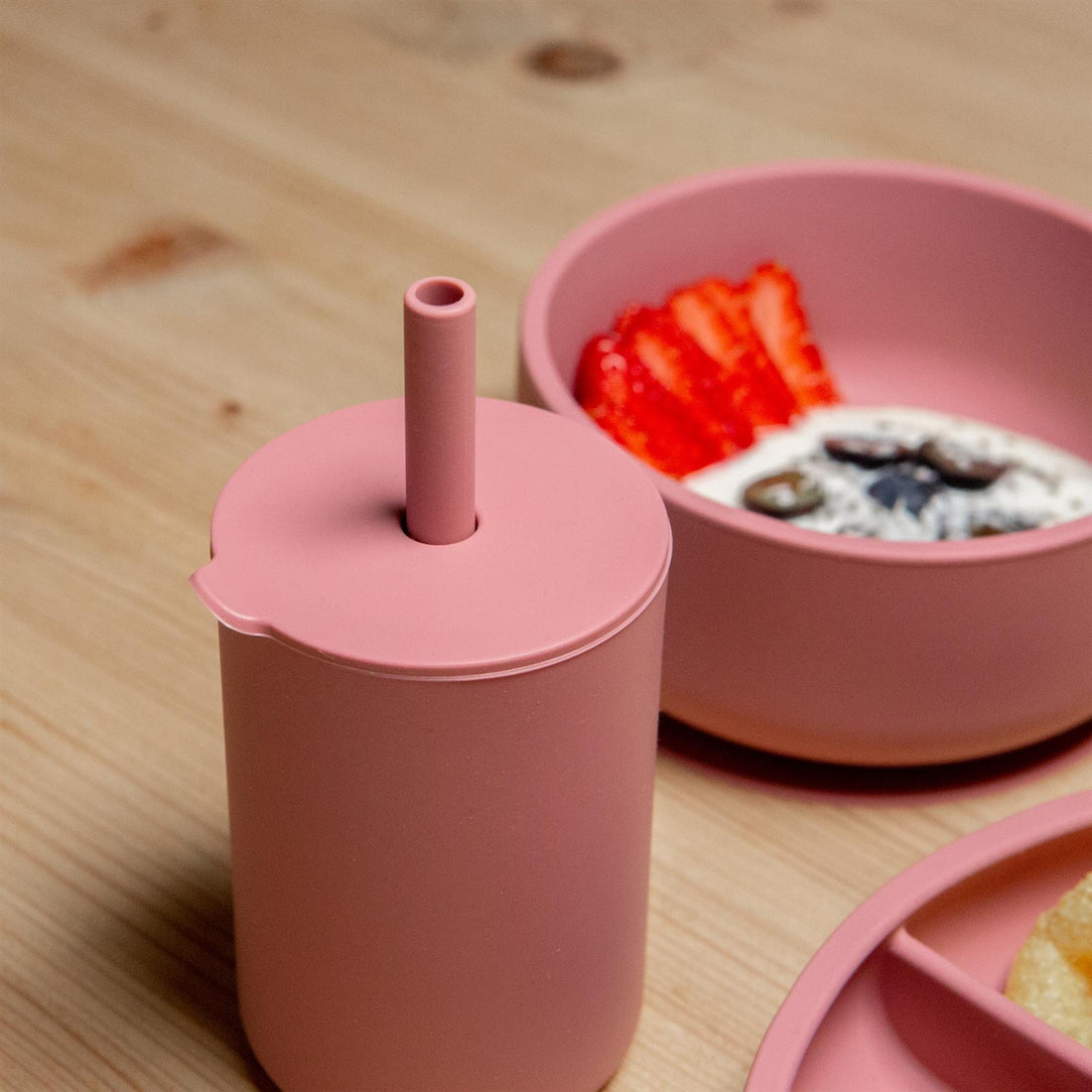 170ml Dusty Rose Silicone Baby Training Cup