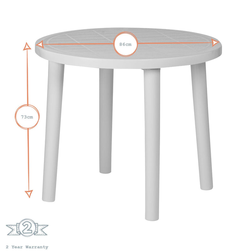 Four-Seater Round Tossa Garden Dining Table 86cm - By Resol