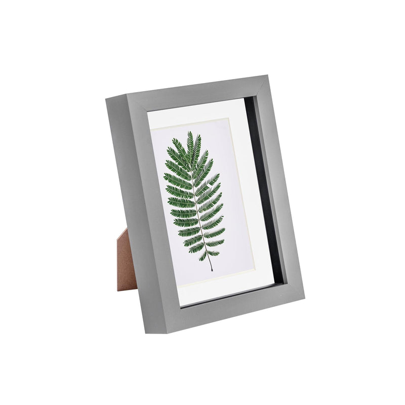 5" x 7" Grey 3D Box Photo Frame - with 4" x 6" Mount - By Nicola Spring