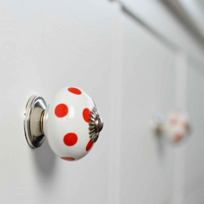 Round Ceramic Cabinet Knobs - Spot - 9 Colours - By Nicola Spring