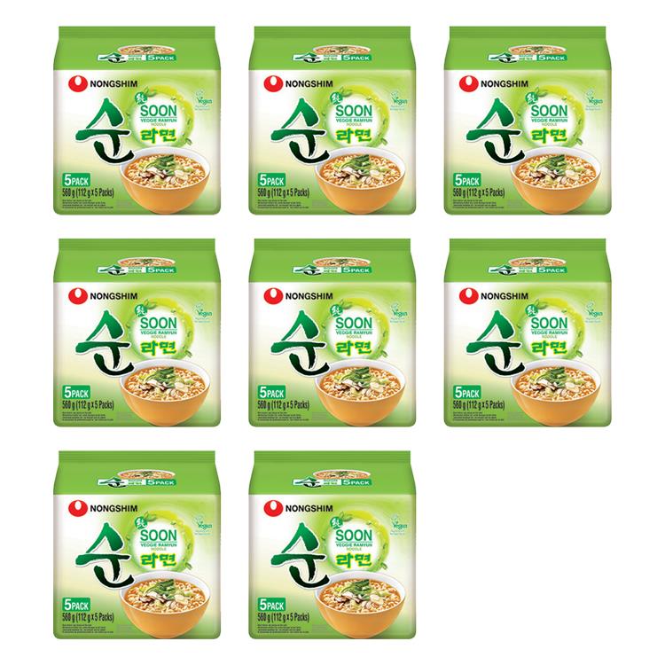 Soon Veggie 112g Instant Noodles - Pack of 40 - By Nongshim
