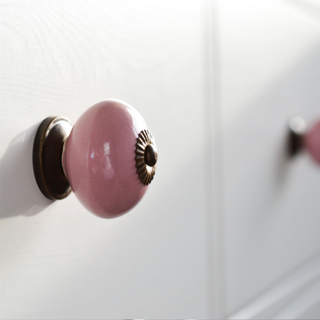 Pink 45mm Round Ceramic Cabinet Knob