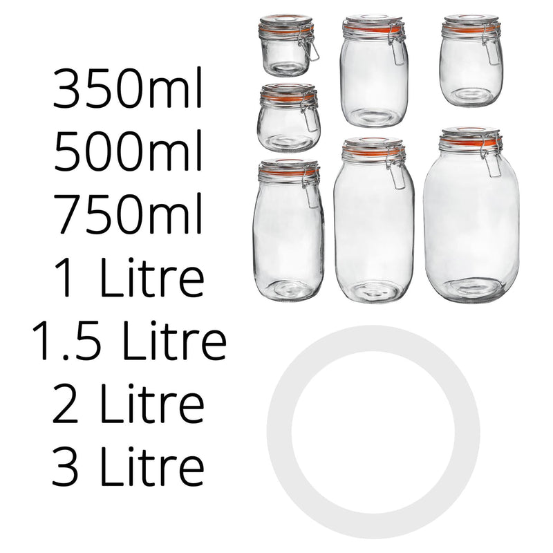 Large Glass Storage Jar Seals - Pack of Six - By Argon Tableware