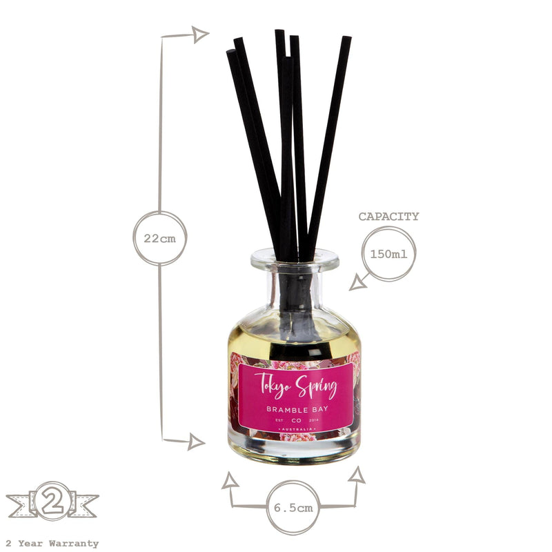 150ml Tokyo Spring Botanical Scented Reed Diffuser - By Bramble Bay