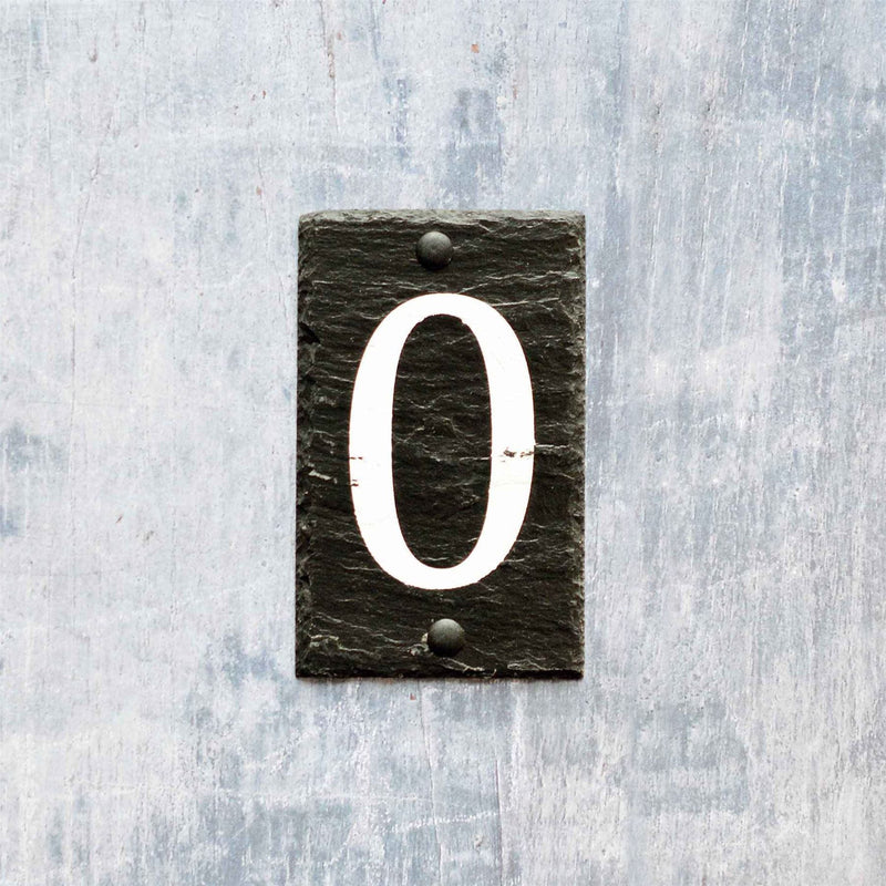 Number 0 Slate House Sign - By Nicola Spring