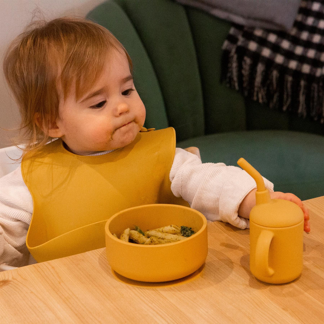 120ml Ochre Silicone Baby Sippy Cup