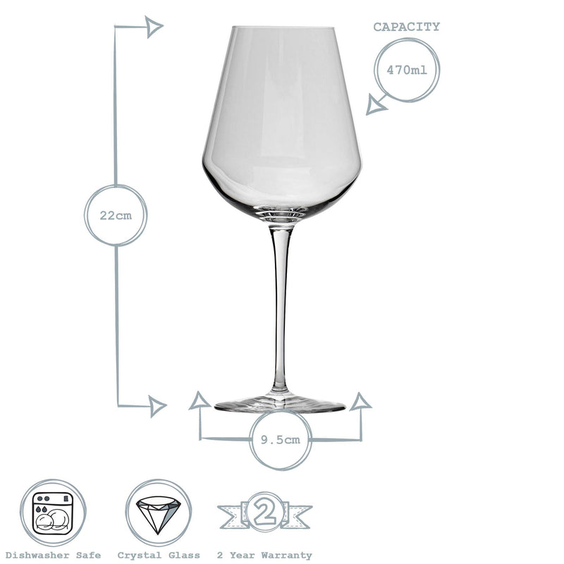 470ml Inalto Uno Wine Glasses - Pack of Six - By Bormioli Rocco