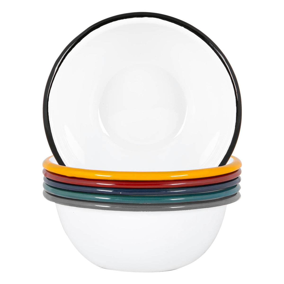 16cm Enamel Bowls Pack Six