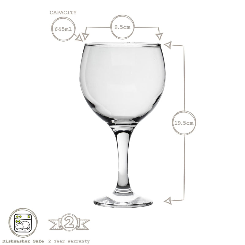 645ml Misket Gin Glasses - Pack of Six - By LAV