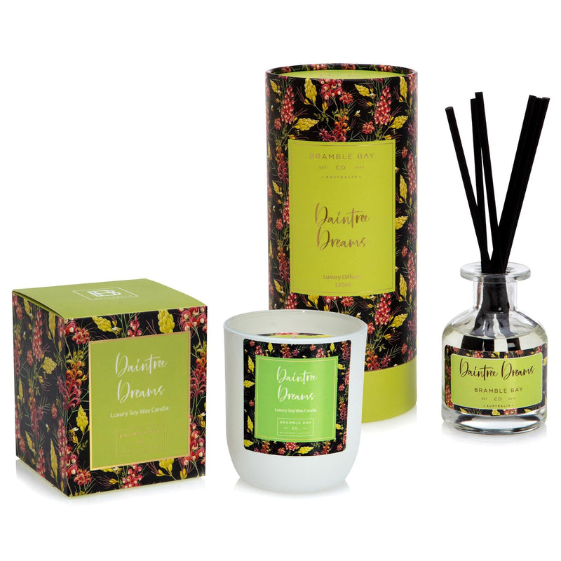 Daintree Dreams Botanical Scented Votive Candle & Diffuser Set - By Bramble Bay