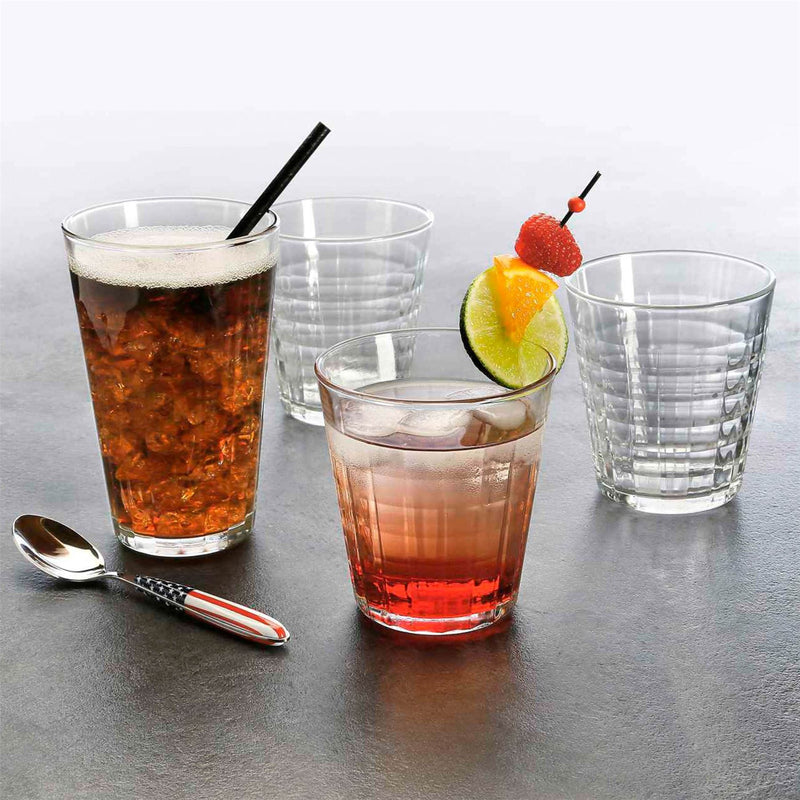 275ml Clear Prisme Tumbler Glasses - Pack of Six - By Duralex