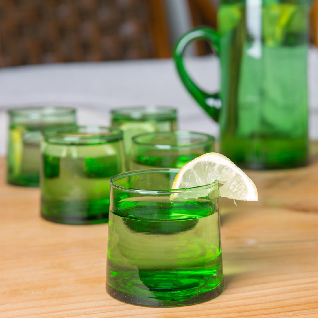 200ml Green Merzouga Recycled Tumbler Glasses - Pack of Six