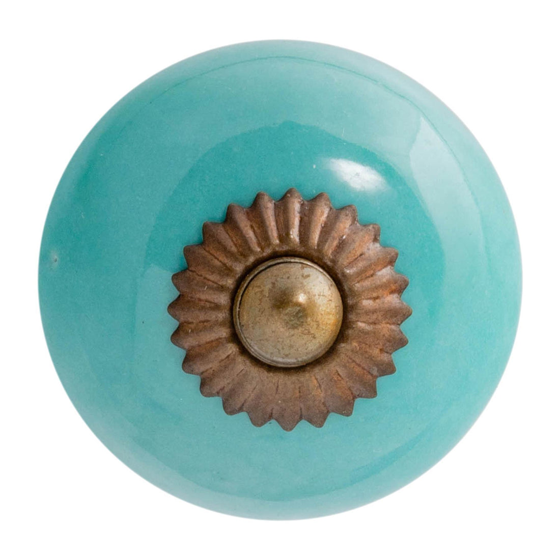 Turquoise 45mm Round Ceramic Cabinet Knob