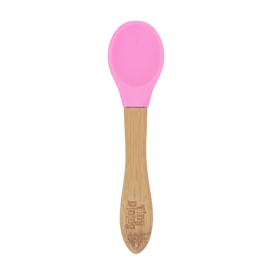Bamboo Baby Weaning Spoon with Pink Silicone Tip