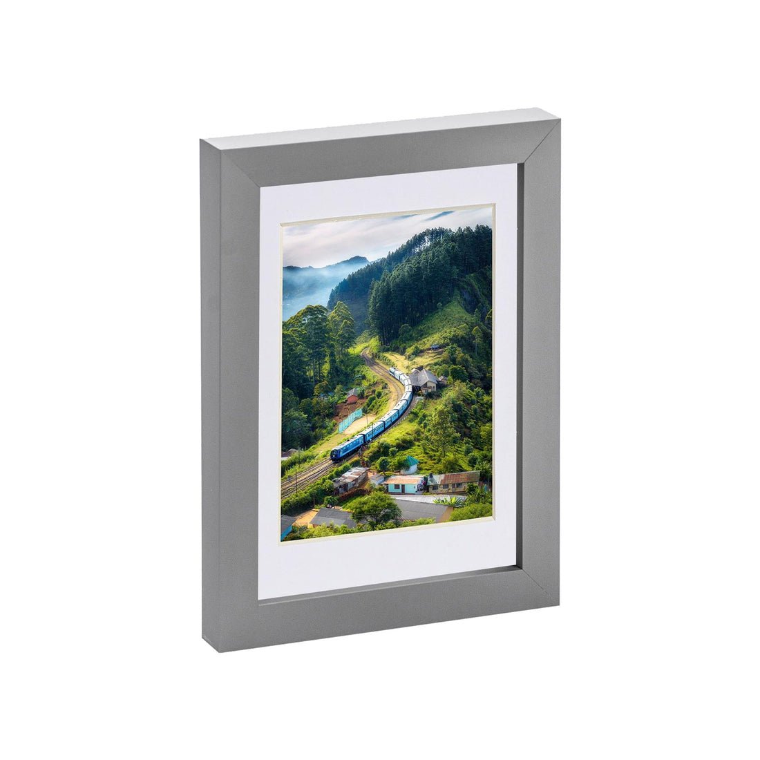 Grey 5" x 7" Photo Frame with White 4" x 6" Mount