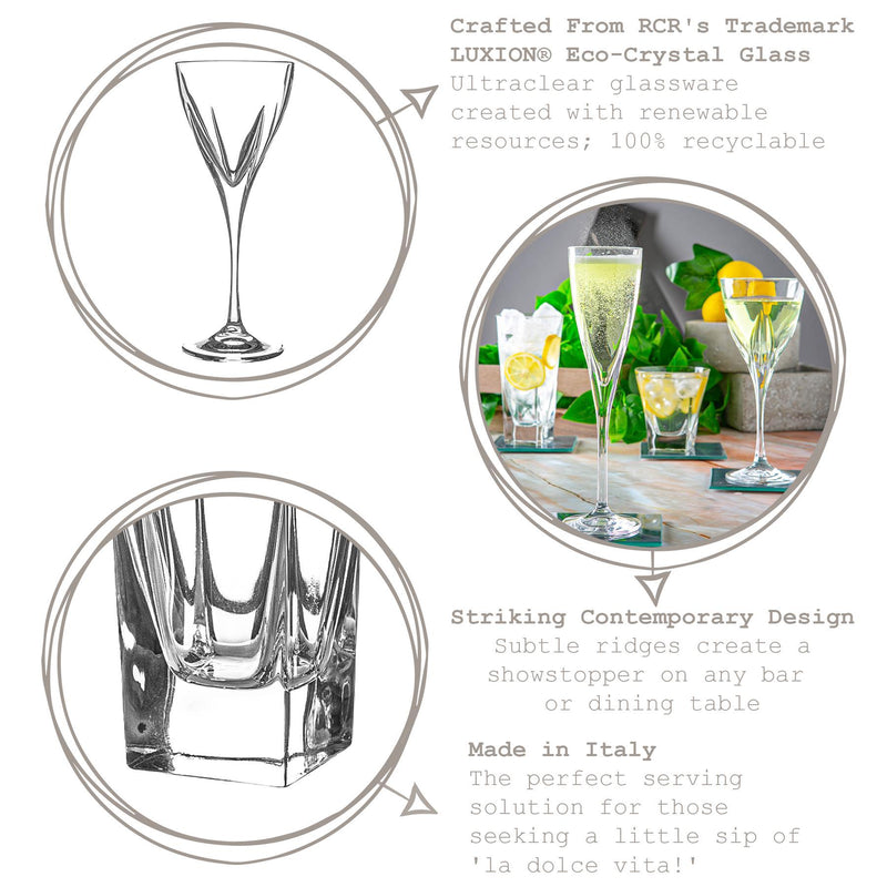 170ml Fusion Champagne Flutes - Pack of Six - By RCR Crystal