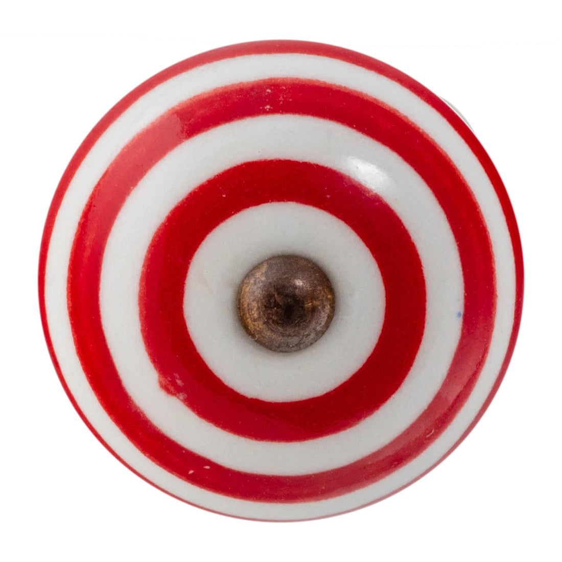 Burgundy 45mm Round Striped Ceramic Cabinet Knob