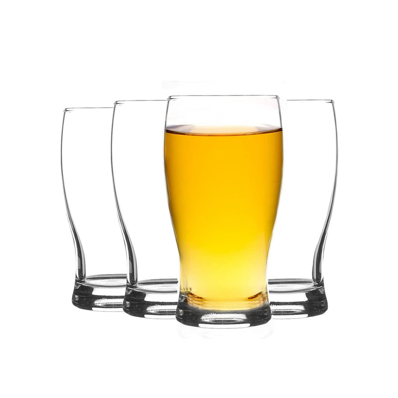 Rink Drink Classic Tulip Pint Beer Glasses Set of 4 - 580ml