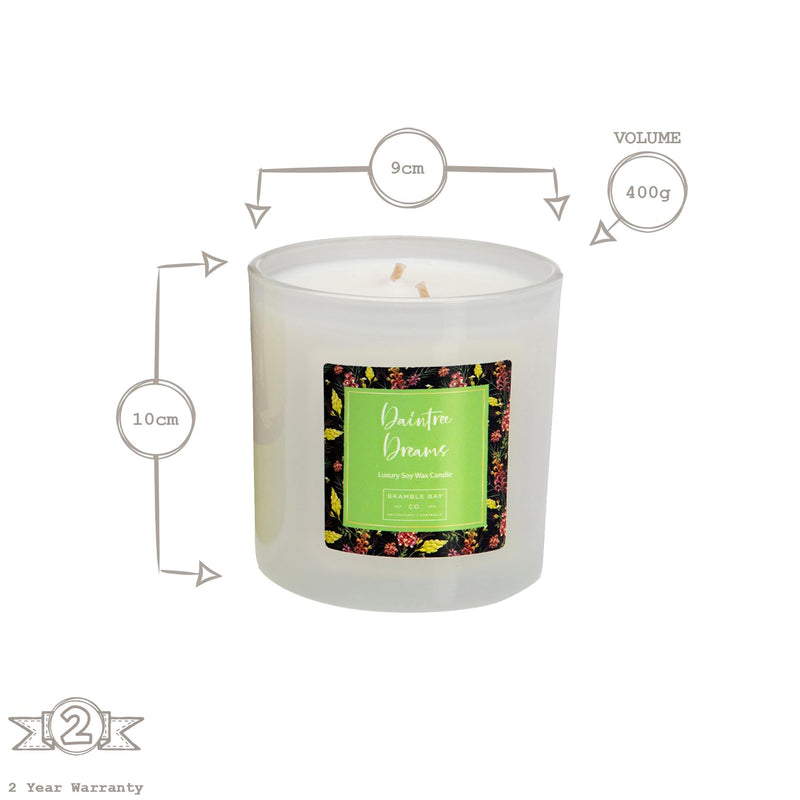 400g Daintree Dreams Botanical Double Wick Soy Wax Scented Candle -  By Bramble Bay