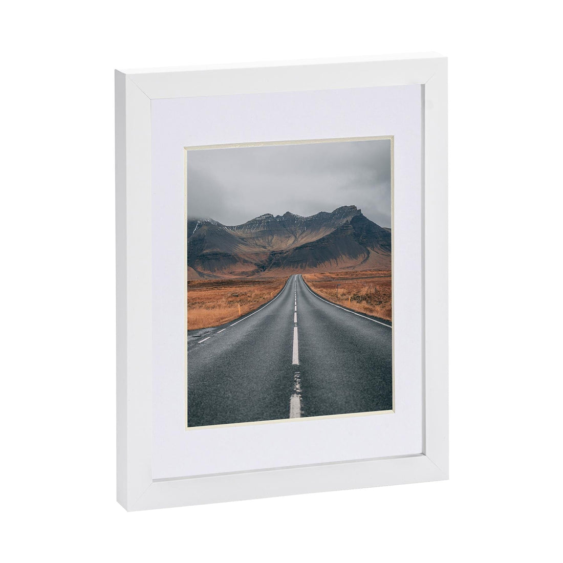 White 8" x 10" Photo Frame with White 5" x 7" Mount