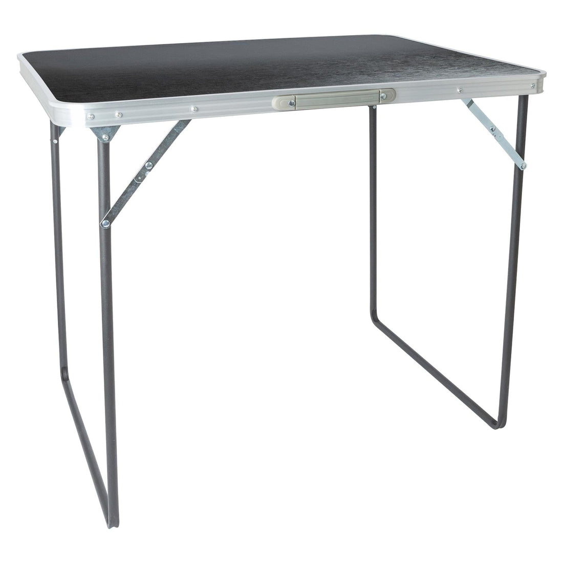 80cm x 60cm Folding Metal Black Camping Table