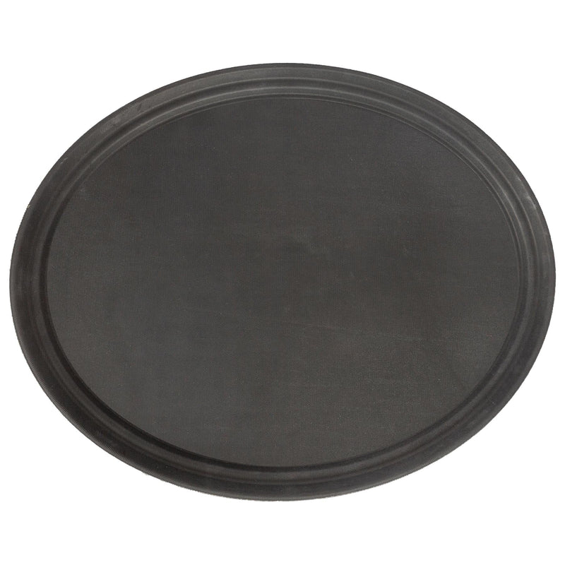 Black 73.5cm x 60cm Oval Non-Slip Serving Tray - By Argon Tableware