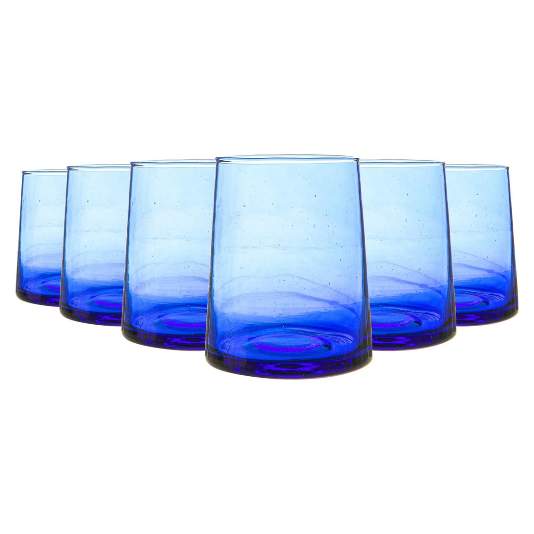260ml Blue Merzouga Recycled Tumbler Glasses - Pack of Six