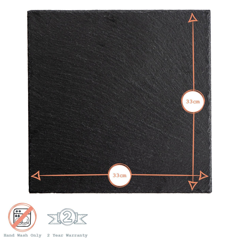 33cm Square Slate Placemats - Pack of Six - By Argon Tableware