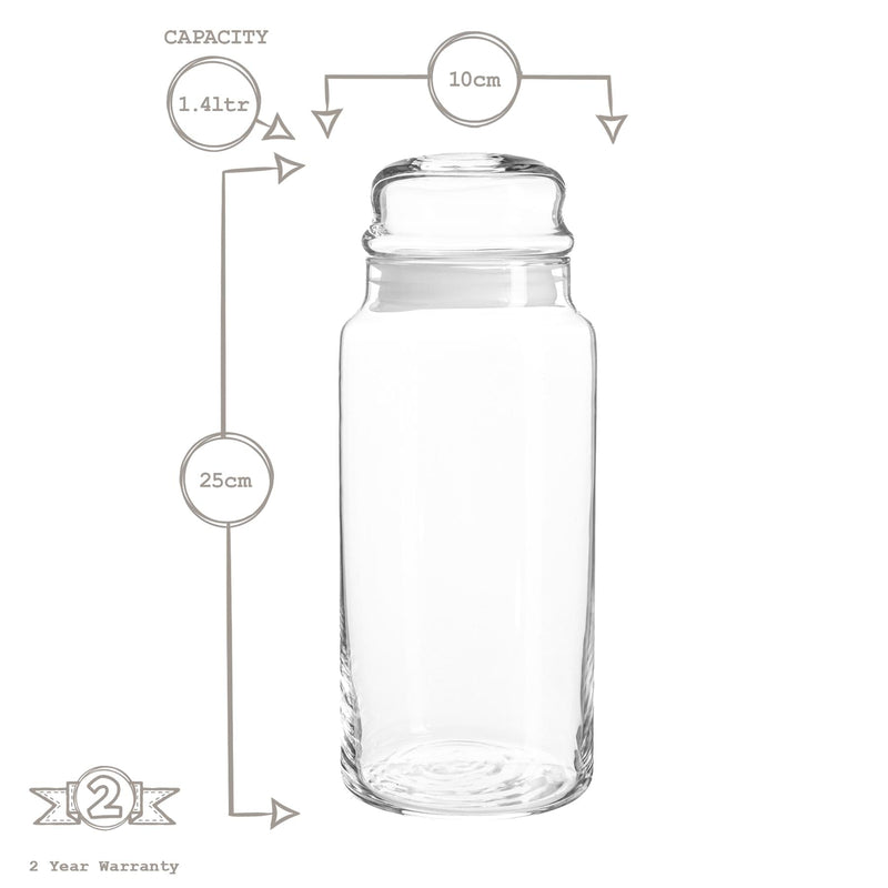 1.4L Sera Glass Storage Jars - Pack of Two - By LAV