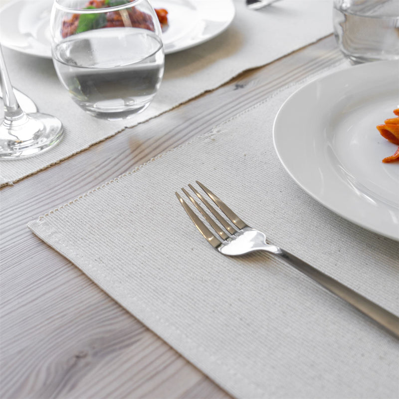 45cm x 34.5cm Ribbed Cotton Placemats - Pack of Six - By Nicola Spring