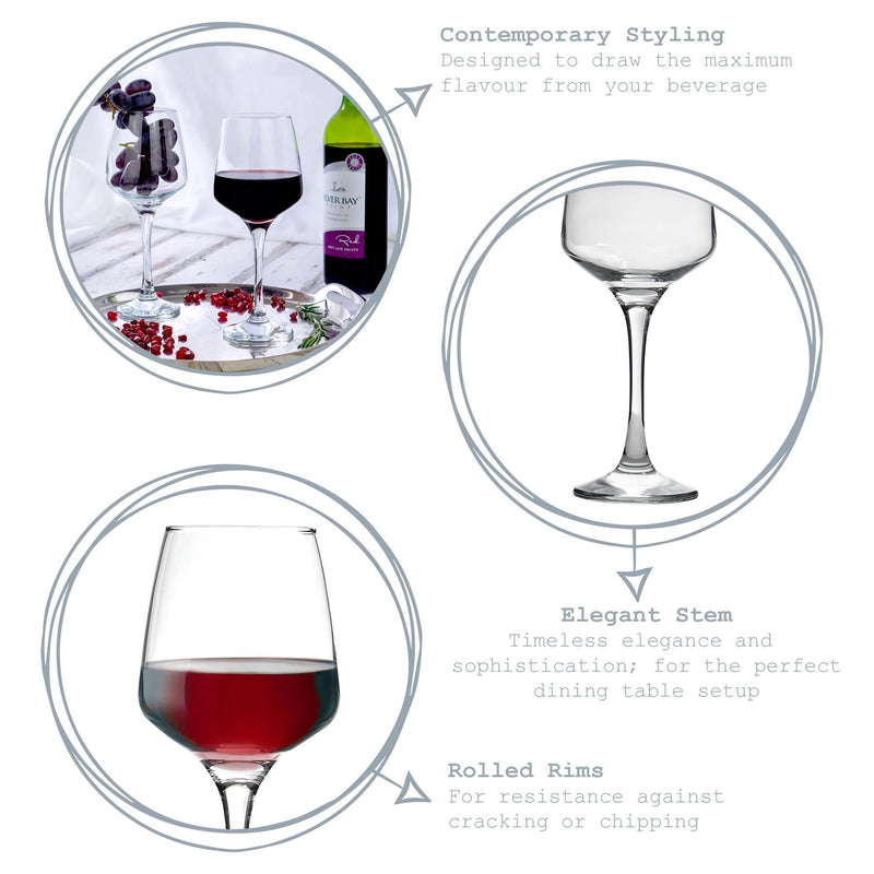 400ml Tallo Wine Glasses - Pack of Six - By Argon Tableware