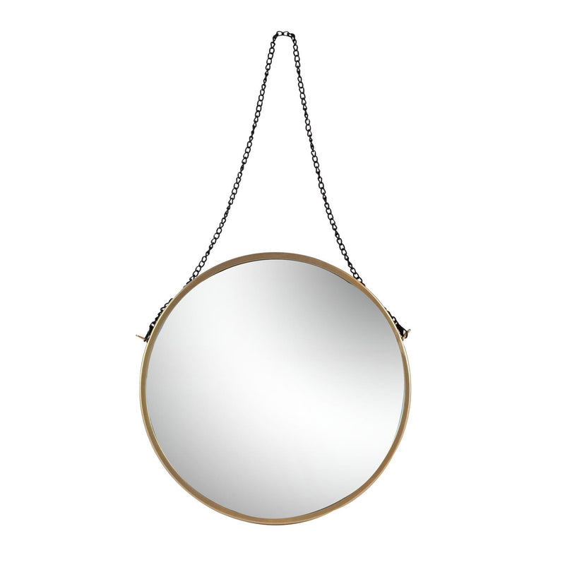 40cm Gold Round Metal Wall Mirror with Chain -  By Harbour Housewares